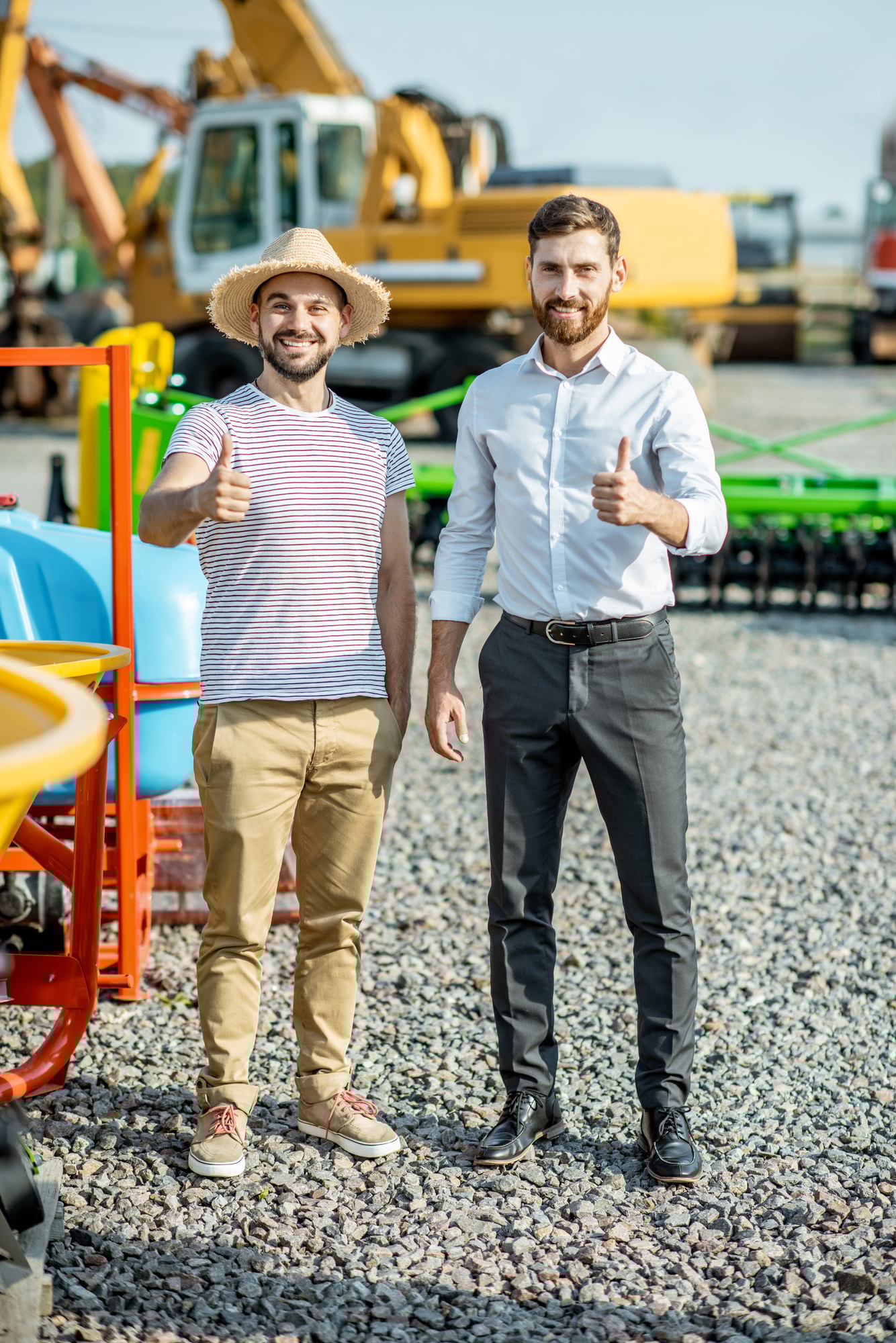Agronomist with salesman at the agricultural shop